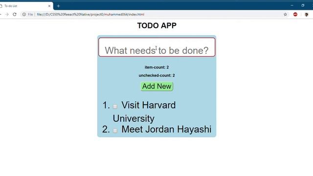 CS50 React Native | Project 0 | To do List смотреть онлайн