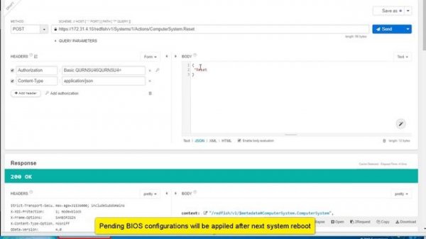 BIOS Configuration Using Redfish