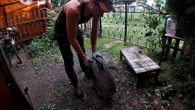 Лебедь из покрышки своими руками/как сделать/ поделки из покрышек! смотреть онлайн