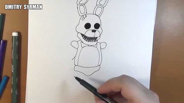 How to draw Sinister Bonnie, FNaF, Как нарисовать Синистер Бонни, ФНаФ смотреть онлайн