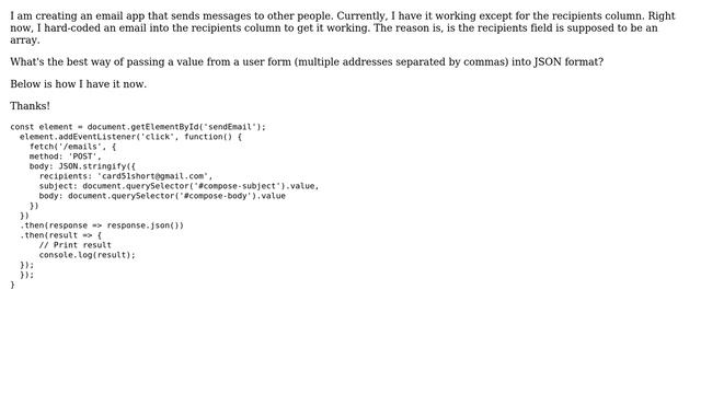 Passing in an array value into JSON format смотреть онлайн