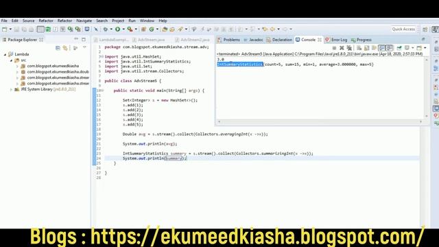 Java 8 Stream || Averaging & Summarizing || Example -15 смотреть онлайн