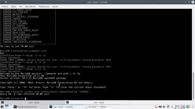 05 - Privilegios Administrativos a Usuarios [MariaDB 10] смотреть онлайн