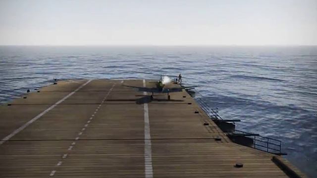 WarThunder / P-40E-1 Kittyhawk - посадка на авианосец / P-40E-1 Kittyhawk - carrier landing смотреть онлайн