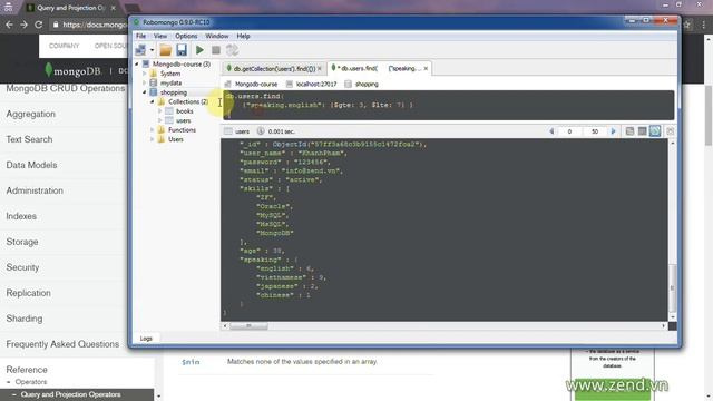 Query và toán tử trong MongoDB (Bài 6.3) смотреть онлайн