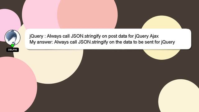 jQuery : Always call JSON.stringify on post data for jQuery Ajax смотреть онлайн