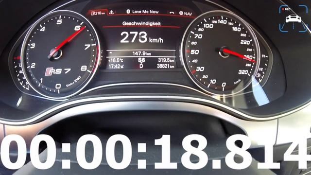 Audi RS7 (2013 ) 750 л.с Сумасшедший разгон и максималка смотреть онлайн