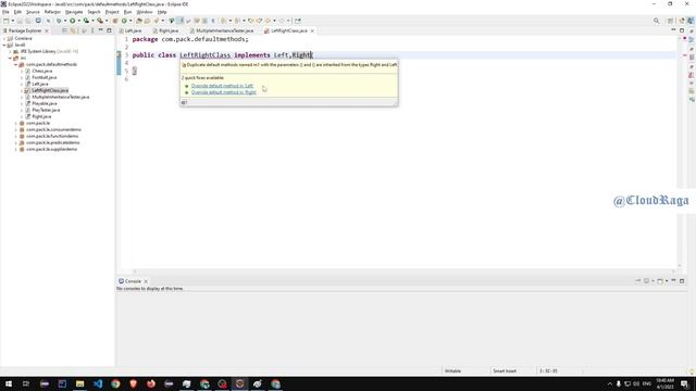 Java 8 - Tutorial - 08. Multiple inheritance with default methods with Example-1 |#cloudraga смотреть онлайн