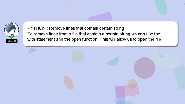 PYTHON : Remove lines that contain certain string смотреть онлайн