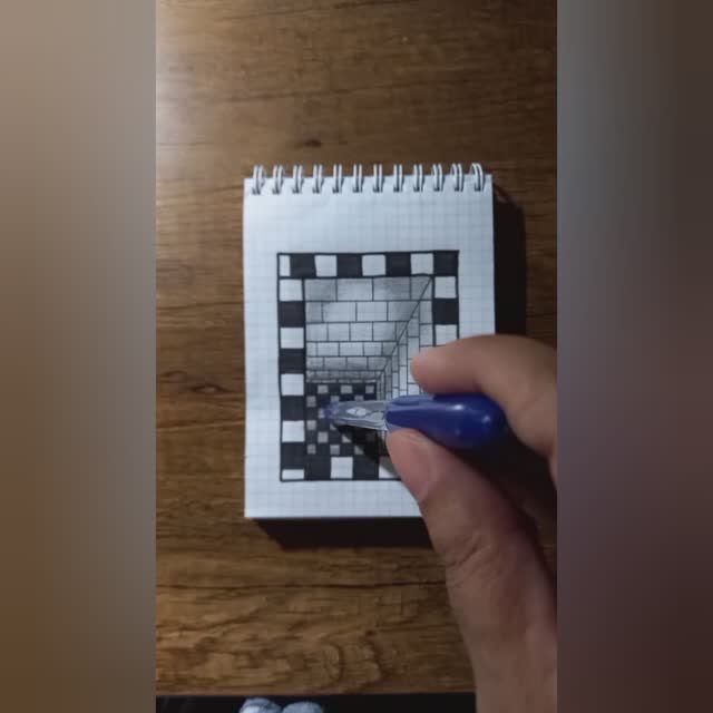 3D рисунок оптической иллюзии (глубина) / 3D Optical Illusion Drawing (Depth) #speeddrawing