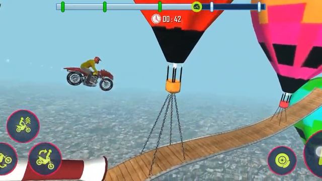 #gamingplay Bike stunts game with crazy bike. смотреть онлайн