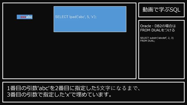 【データベース】動画で学ぶSQL　SELECT 16 lpad関数 смотреть онлайн