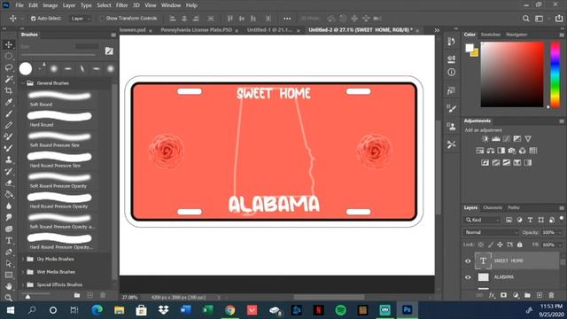 Redesigning ALL 50 State License Plates || ALABAMA Part 1/50 (Photoshop)