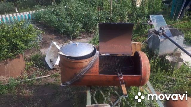 Мангал с местом под Казан из газового автомобильного баллона. смотреть онлайн