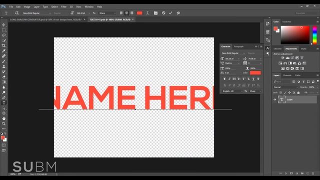 How to make long shadow text in Photoshop - Shadow Generator! смотреть онлайн