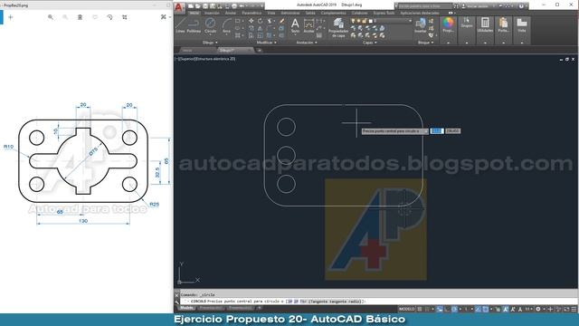 AutoCAD Básico - Solución Ejercicio Propuesto 20 смотреть онлайн