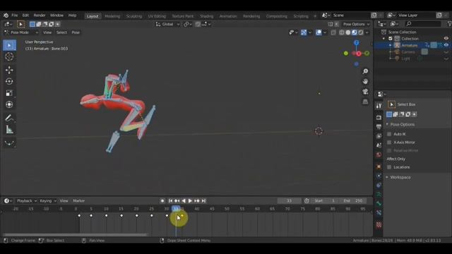 BLENDER 2.83 Анимация кувырок 1