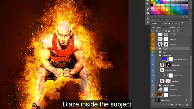 Burning Photoshop action tutorial смотреть онлайн