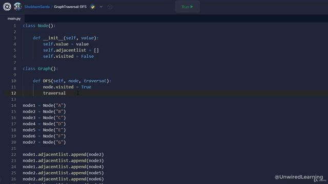Depth First Search Implementation | Data Structures and Algorithms Python | The Complete Bootcamp смотреть онлайн