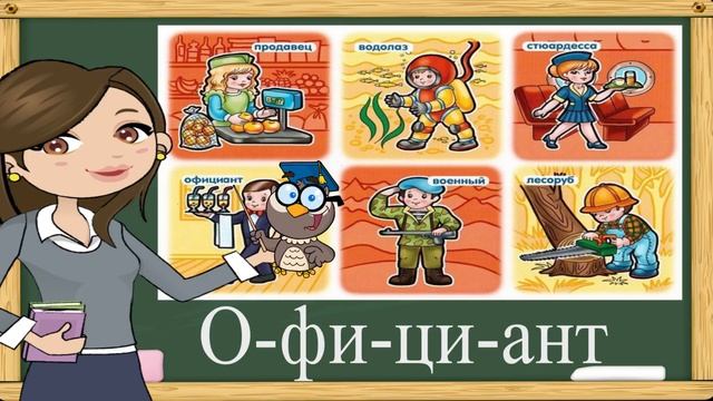 Учимся читать слова по слогам. Учим Профессии. Тренажер по чтению для детей. Урок 2. смотреть онлайн