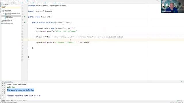 How to get string data from user use the nextline method Java | Highlights-32 | Techpro Education смотреть онлайн