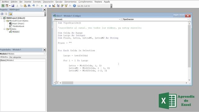 Convertir a tipo oración en Excel con código macro VBA ✔ - Curso de Excel Avanzado смотреть онлайн