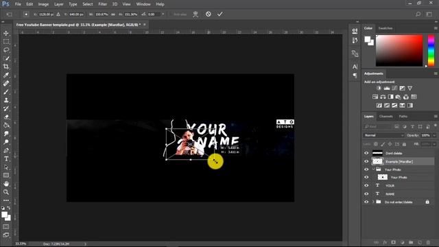 FREE YouTube Banner Template Photoshop CS6/CS5/CC | Face/Vlog Style смотреть онлайн