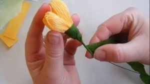 МК - цветы крокусы из гофрированной бумаги  //////  Master Class - crocus flowers from crepe paper