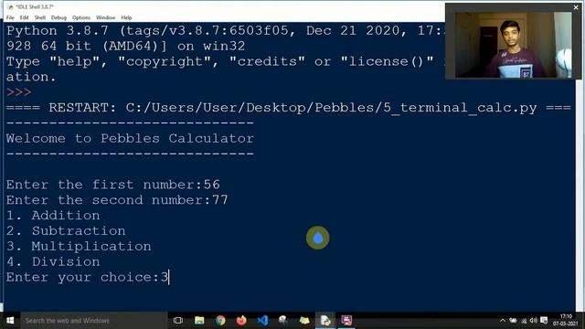 Python Tutorial | Learn Python Through Hindi | Class 6 - Terminal based calculator смотреть онлайн