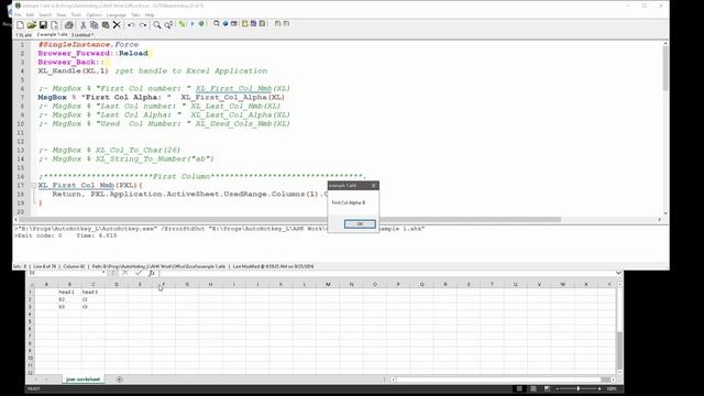 How to get Column information from Excel and AutoHotkey | First column, last column used range, etc смотреть онлайн