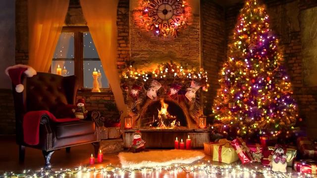 Warm Christmas Music by The Fireplace 🎁 Relaxing Christmas Instrumental Music ⛄ Christmas Ambience смотреть онлайн