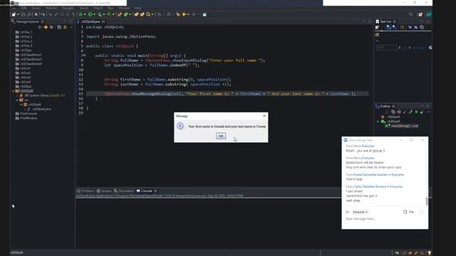 Java programming, users enter a full name The program display the user's first and last name смотреть онлайн