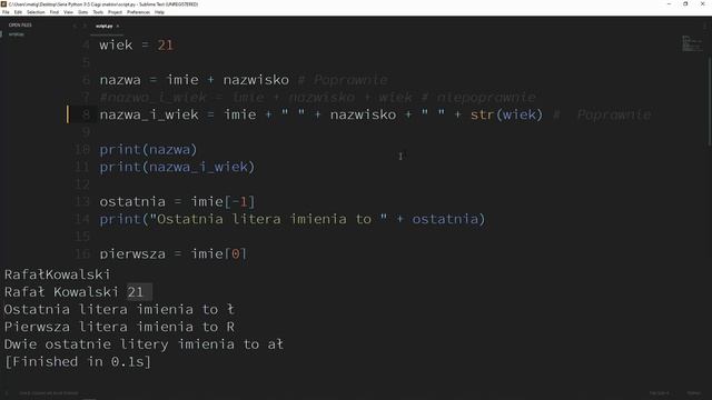 Python od zera - 5 / 12 Ciągi znaków (string) смотреть онлайн