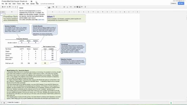Solver Add-ons for Google Sheets смотреть онлайн