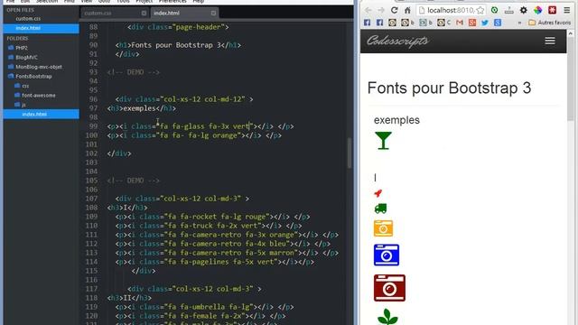 Tutoriel vidéo : Polices Fonts 369 icônes vectorielles librairie CSS Bootstrap 3 смотреть онлайн