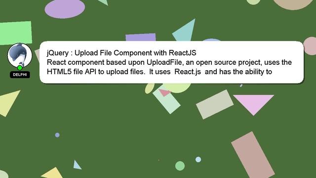 jQuery : Upload File Component with ReactJS смотреть онлайн
