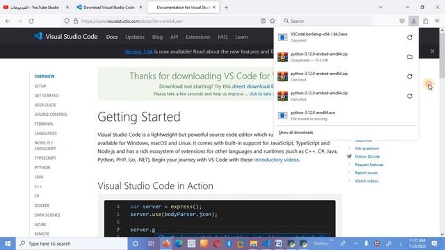 تعلم بايثون الدرس الثاني تنصيب vitual studio code смотреть онлайн