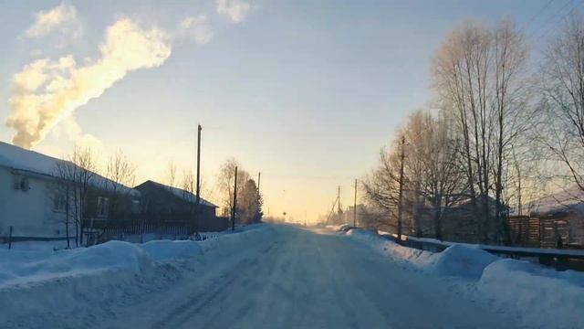 село имени Бабушкина 2022. мороз - 25 градусов. Дорога с Базы до центра))) смотреть онлайн