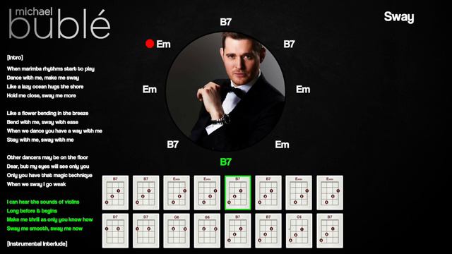 Sway Ukulele Play along Michael Buble - Circle Chord Chart смотреть онлайн