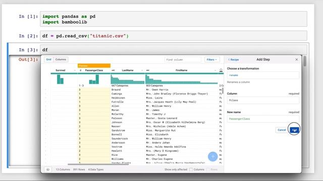 Product vision of bamboolib - a GUI for pandas. Stop googling pandas commands! смотреть онлайн