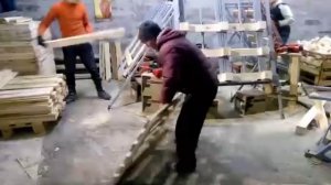 Производство (сборка) поддона и обрезка углов поддона