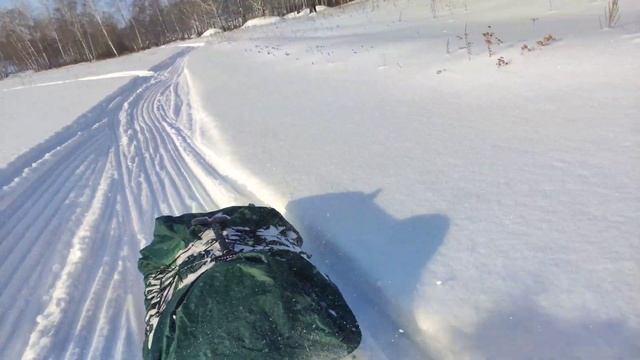 Обкатка новых волокуш на самодельном снегоходе. смотреть онлайн