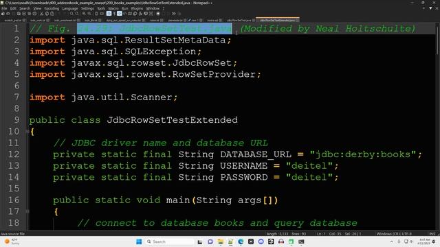 Apache Derby: Java code (JDBC RowSet) смотреть онлайн