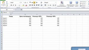 Как в Excel прибавить проценты к цене
