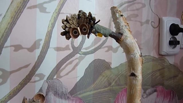 Поделка из шишек сова, медведь. смотреть онлайн