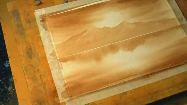 Акварель- Warm Sepia.Watercolor in Warm Sepia.. Легко, Монохром смотреть онлайн