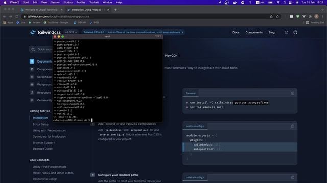 Шаблон и установка Tailwindcss - Верстка сайта на Друпал и Tailwindcss 3 (ч2)