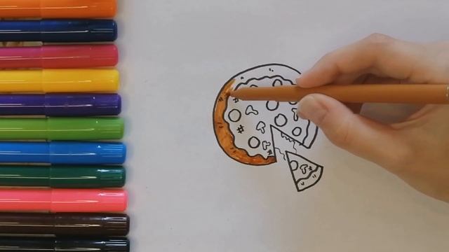 Как нарисовать ПИЦЦУ / Рисуем пиццу / How to draw a pizza смотреть онлайн