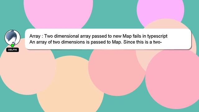 Array : Two dimensional array passed to new Map fails in typescript смотреть онлайн