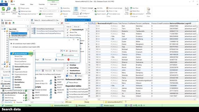 SQL Database Studio - Search Data смотреть онлайн